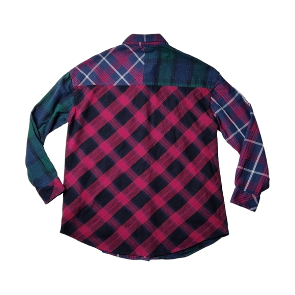 Superdry‎ Bailee Mixed Check Shirt US Size 6 100% Cotton Plaid Flannel Button up - Picture 4 of 13